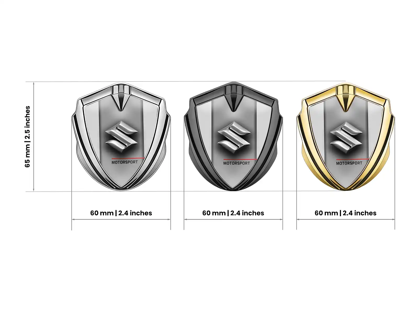 Suzuki Domed Emblem Badge Minimal Style Universal